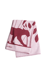 CARTIER BLANKET PANTHERE DE CARTIER MERINO WOOL AND CASHMERE BURGUNDY