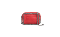 STELLA MCCARTNEY CAMERA BAG FALABELLA SHAGGY DEER SMALL RED