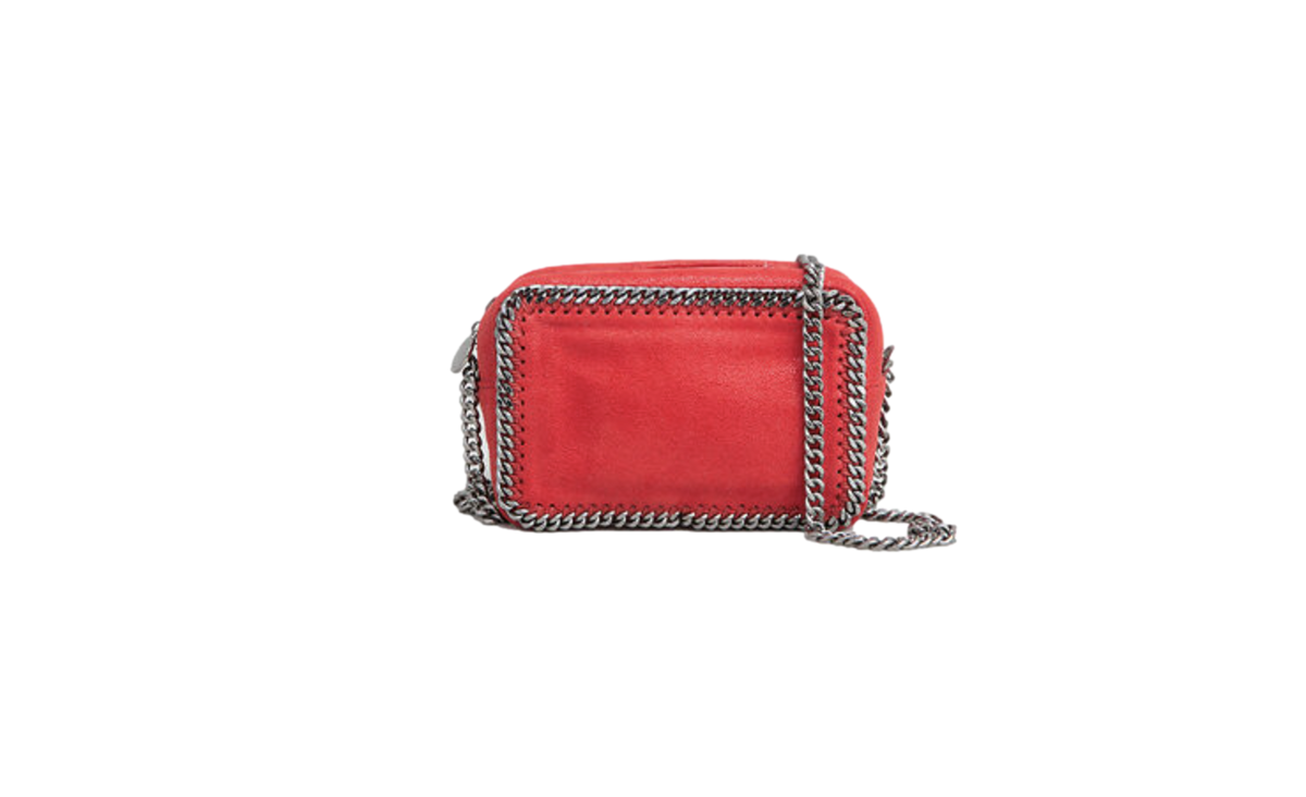 STELLA MCCARTNEY CAMERA BAG FALABELLA SHAGGY DEER SMALL RED