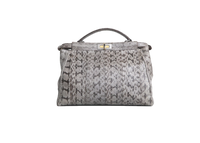 FENDI PEEKABOO LARGE PYTHON LIGHT GRAY