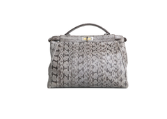 FENDI PEEKABOO LARGE PYTHON LIGHT GRAY