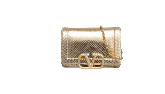 VALENTINO VLOGO PYTHON METALLIC GOLD