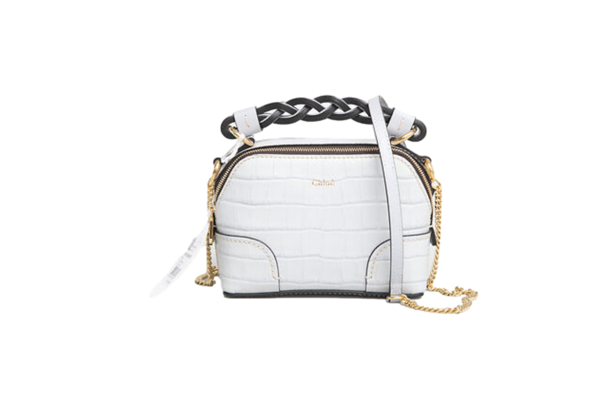 CHLOE MINI CROC EMBOSSED LIGHT CLOUD