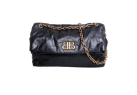 BALENCIAGA MONACO SMALL CHAIN BAG BLACK 2023