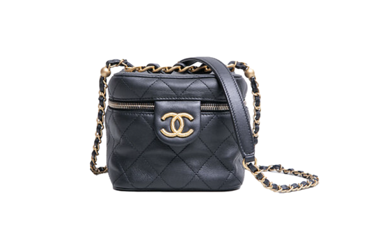 CHANEL VANITY CASE SMALL BLACK/GOLD
