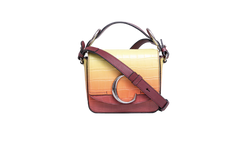 CHLOE C MINI SQUARE EMBOSSED YELLOW AND RED