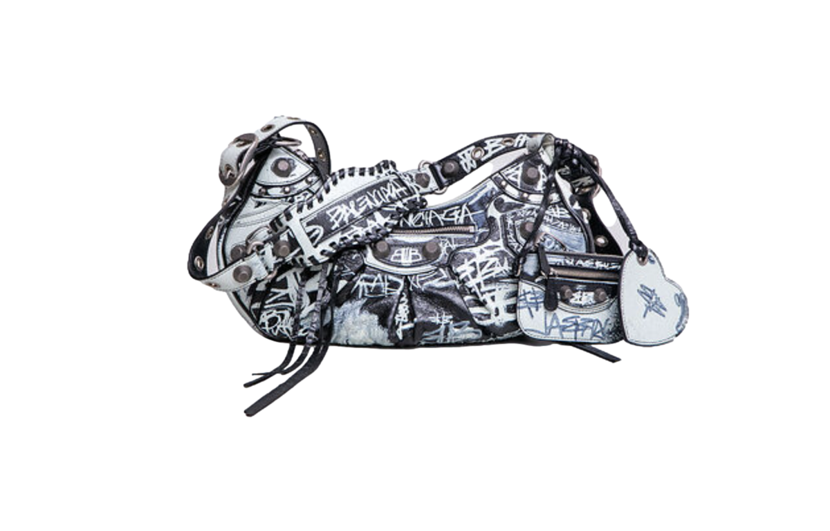 BALENCIAGA LE CAGOLE S GRAFFITI BLACK