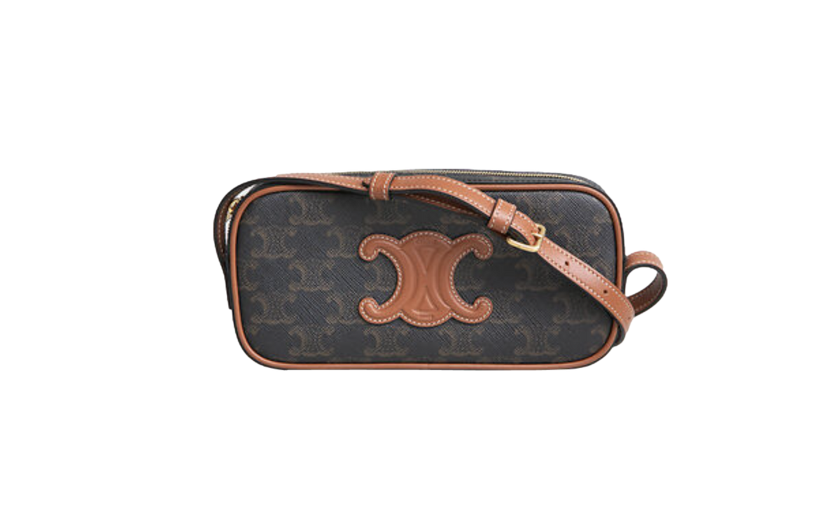 CELINE MINI CAMERA CUIR TRIOMPHE COATED BROWN