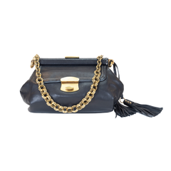 PRADA SHOULDER BLACK CORRENTE TASSEL LEATHER