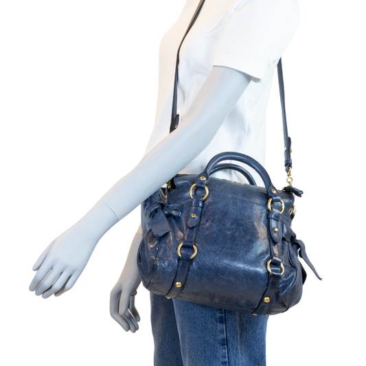 MIU MIU SHOULDER RUBAN NAVY