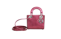 DIOR METALLIC PATENT MICRO CANNAGE MINI LADY DIOR FUCHSIA
