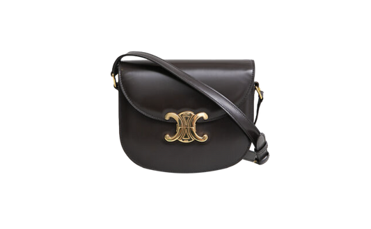 CELINE TRIOMPHE BESACE CLEA DARK BROWN