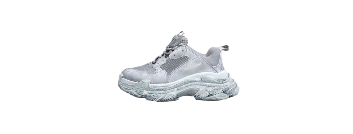 BALENCIAGA SNEAKER TRIPLE S MEN LEATHER AND MESH GREY - 38 BR