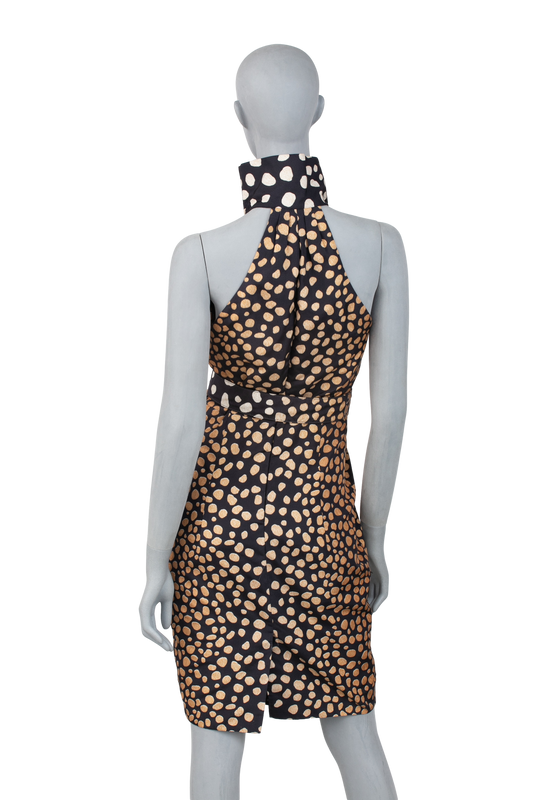 CHRISTIAN DIOR DRESS POLKA DOTS WHIT BELT