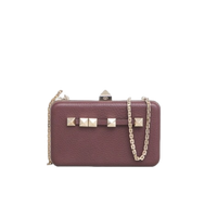 VALENTINO MINI BOX PEBBLED STUDS BROWN