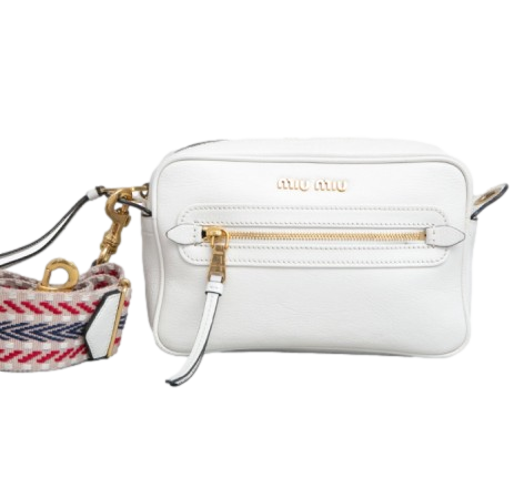 MIU MIU CROSSBODY MADRAS BANDOLIERA WHITE
