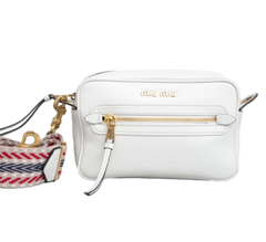 MIU MIU CROSSBODY MADRAS BANDOLIERA WHITE