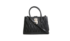 MIU MIU 2WAY HANDBAG BLACK MATELASSE