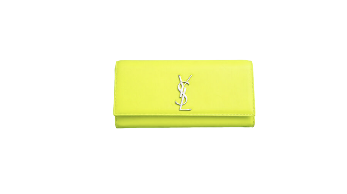 YSL CLUTCH CASSANDRE NEON YELLOW