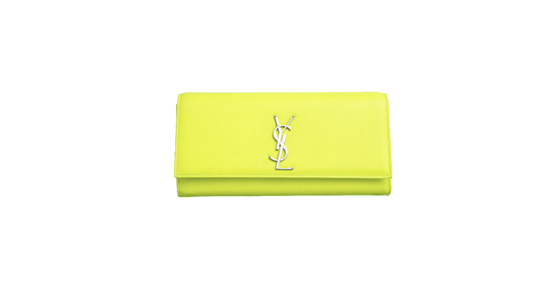 YSL CLUTCH CASSANDRE NEON YELLOW