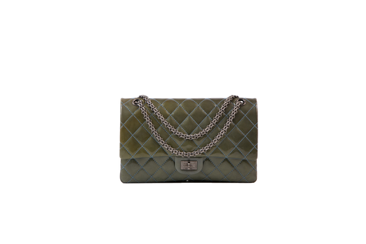 CHANEL DOUBLE FLAP REISSUE VERDE VERNIZ