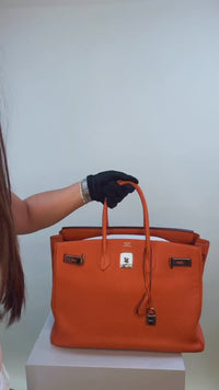 Stories de HERMÈS BIRKIN 35 TOGO LEATHER ORANGE