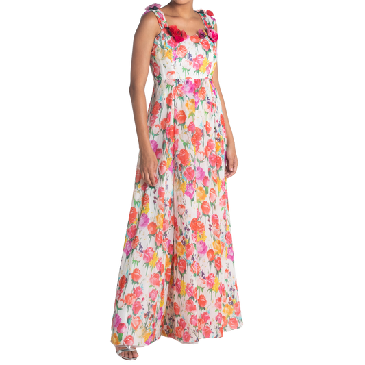 BLUMARINE VESTIDO FLORAL LONGO