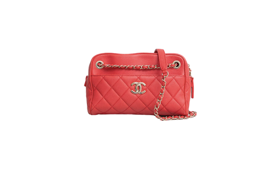 CHANEL CAMERA BAG POUCH RED CAVIAR