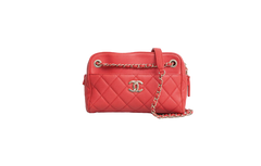 CHANEL CAMERA BAG POUCH RED CAVIAR