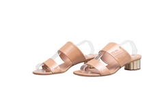 DESAPEGO FABI JUSTUS FERRAGAMO VARA CHAIN HEELLED SANDALS BEIGE - 39 BR