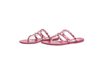 DESAPEGO FABI JUSTUS VALENTINO SANDAL ROCKSTUD JELLY THONG RASPBERRY - 39 BR