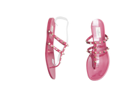 DESAPEGO FABI JUSTUS VALENTINO SANDAL ROCKSTUD JELLY THONG RASPBERRY - 39 BR