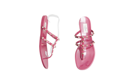 DESAPEGO FABI JUSTUS VALENTINO SANDAL ROCKSTUD JELLY THONG RASPBERRY - 39 BR