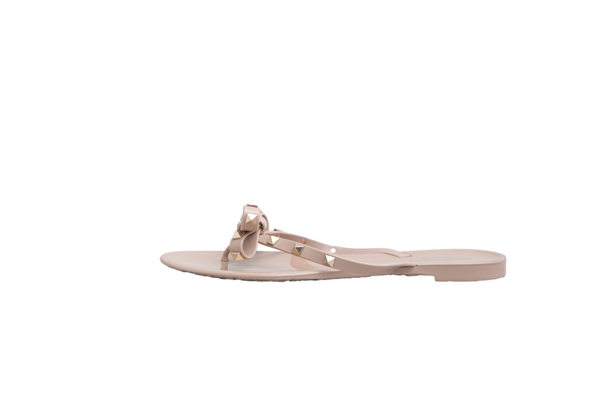 DESAPEGO FABI JUSTUS VALENTINO SANDAL JELLY TIE ROCKSTUD BEIGE - 39 BR