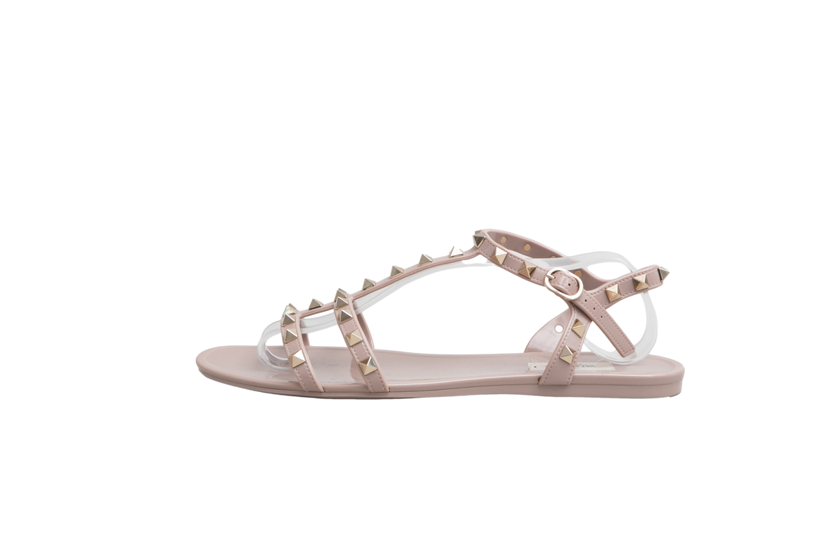 DESAPEGO FABI JUSTUS VALENTINO SANDAL ROCKSTUD JELLY ANKLE BEIGE - 39 BR