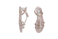 DESAPEGO FABI JUSTUS VALENTINO SANDAL ROCKSTUD JELLY ANKLE BEIGE - 39 BR
