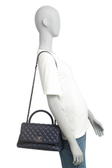 CHANEL COCO HANDLE MEDIUM NAVY QUILTED
