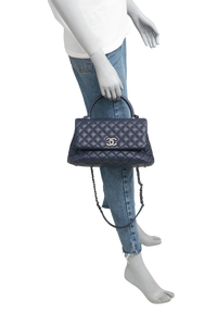 CHANEL COCO HANDLE MEDIUM NAVY QUILTED