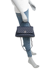 CHANEL COCO HANDLE MEDIUM NAVY QUILTED