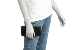 FERRAGAMO WALLET LONG DOUBLE GANCINI BLACK