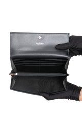 FERRAGAMO WALLET LONG DOUBLE GANCINI BLACK