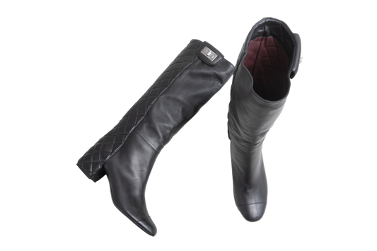 CHANEL KNEE HIGH BOOTS REISSUE BLACK - 36 BR