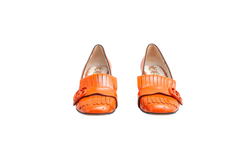 DESAPEGO THASSIA NAVES GUCCI MOCASSIM VERNICE GG MARMONT FRINGE DEEP ORANGE - 37 BR