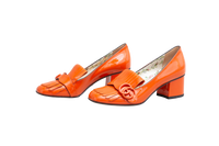 DESAPEGO THASSIA NAVES GUCCI MOCASSIM VERNICE GG MARMONT FRINGE DEEP ORANGE - 37 BR