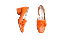 DESAPEGO THASSIA NAVES GUCCI MOCASSIM VERNICE GG MARMONT FRINGE DEEP ORANGE - 37 BR