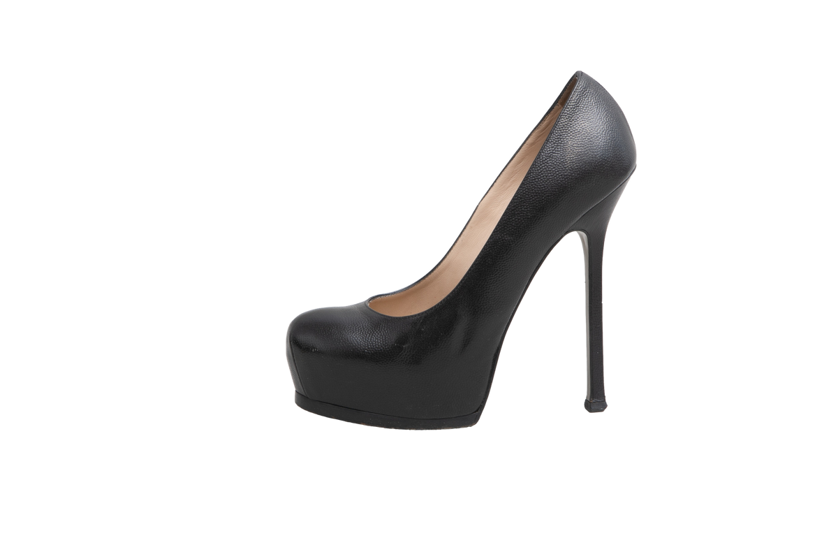 DESAPEGO THASSIA NAVES YSL SACRPIN TRIBUTE LEATHER PUMPS BLACK - 37 BR