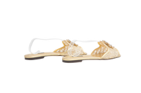 DESAPEGO THASSIA NAVES DG SLIDE BIANCA LUREX LACE WITH BROOCH DETAILING - 37 BR