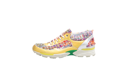 DESAPEGO THASSIA NAVES CHANEL SNEAKER TWEED RAINBOW METALLIC GOLD & SILVER TRIM LACE-UP - 37 BR