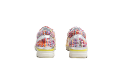 DESAPEGO THASSIA NAVES CHANEL SNEAKER TWEED RAINBOW METALLIC GOLD & SILVER TRIM LACE-UP - 37 BR