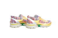 DESAPEGO THASSIA NAVES CHANEL SNEAKER TWEED RAINBOW METALLIC GOLD & SILVER TRIM LACE-UP - 37 BR